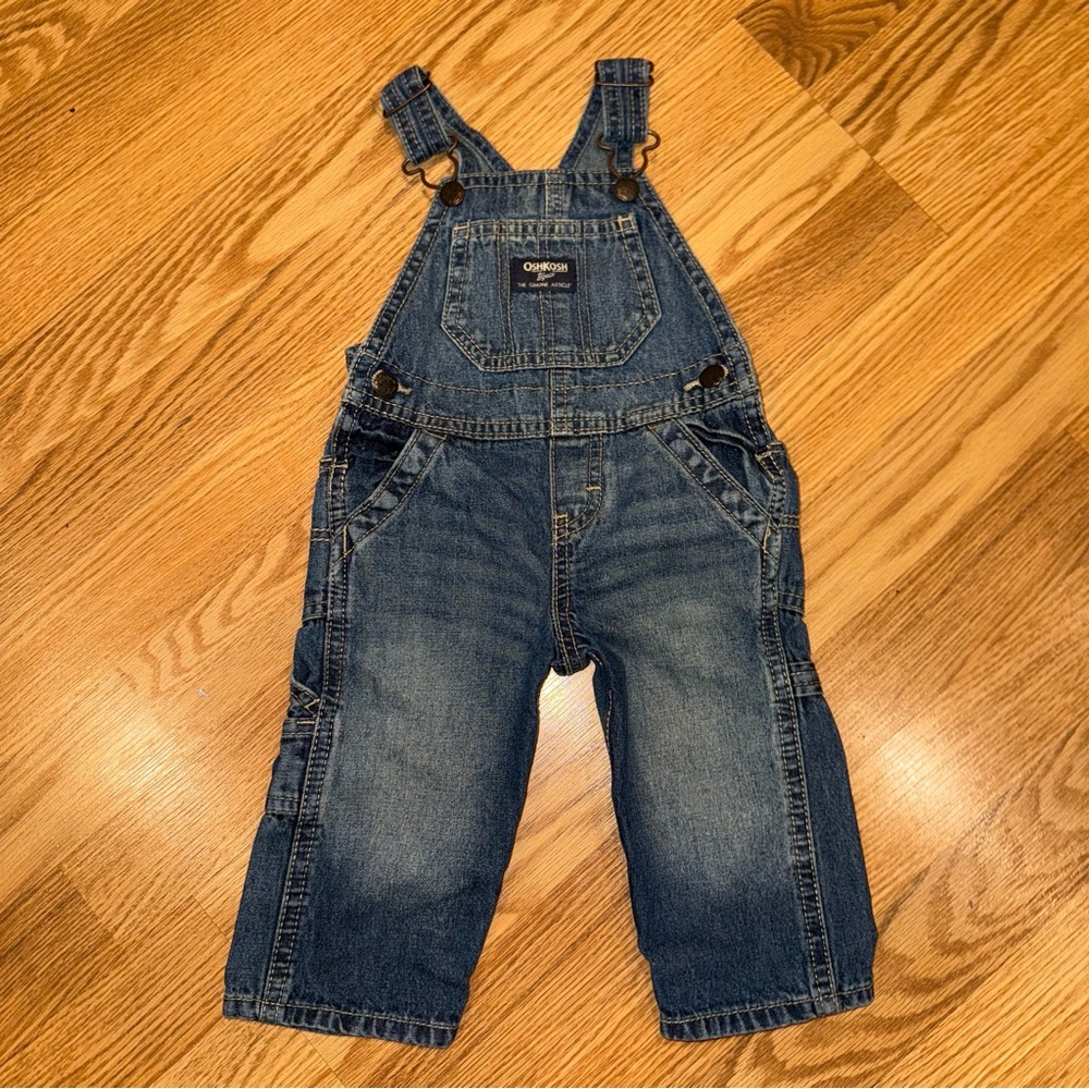 Oshkosh‎ B’Gosh Denim Overalls Sz 9 months
